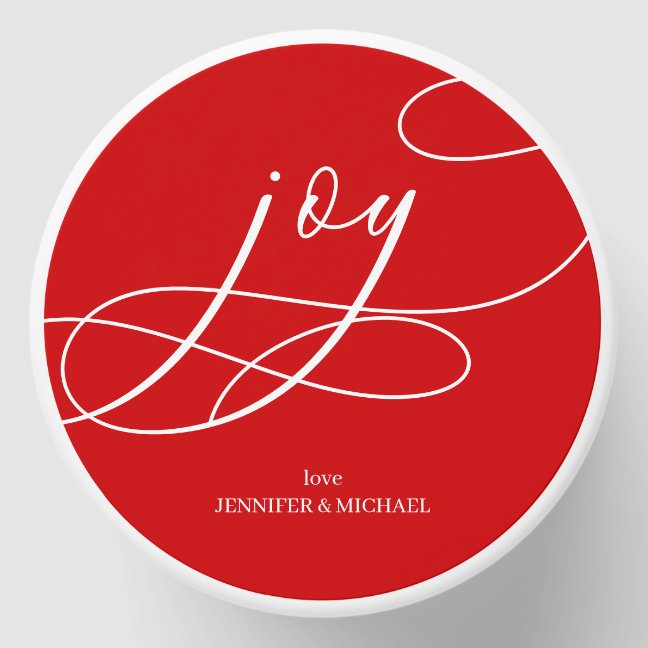 Happy Holidays Red White Joy Christmas Mini Candle Favors