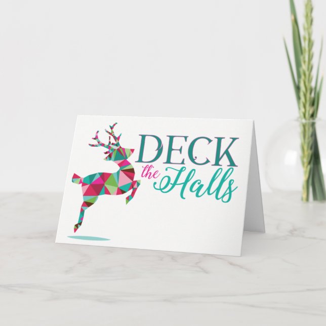 Happy Holidays Reindeer Card (Front)