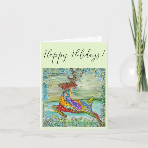 Happy Holidays Reindeer Greeting Card