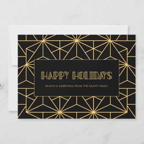 Happy Holidays Retro art deco Christmas Card