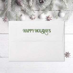 Happy Holidays return address Holiday Envelope