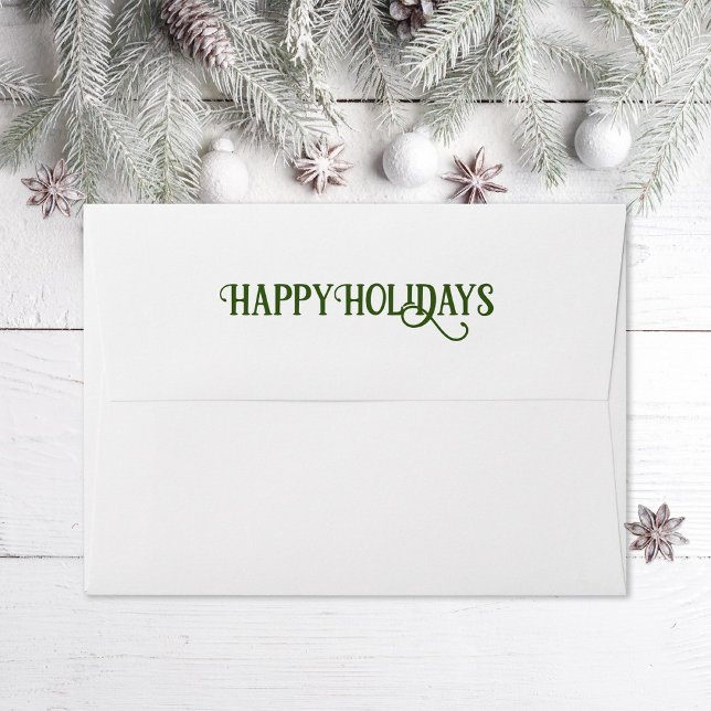 Happy Holidays return address Holiday Envelope (Creator Uploaded)
