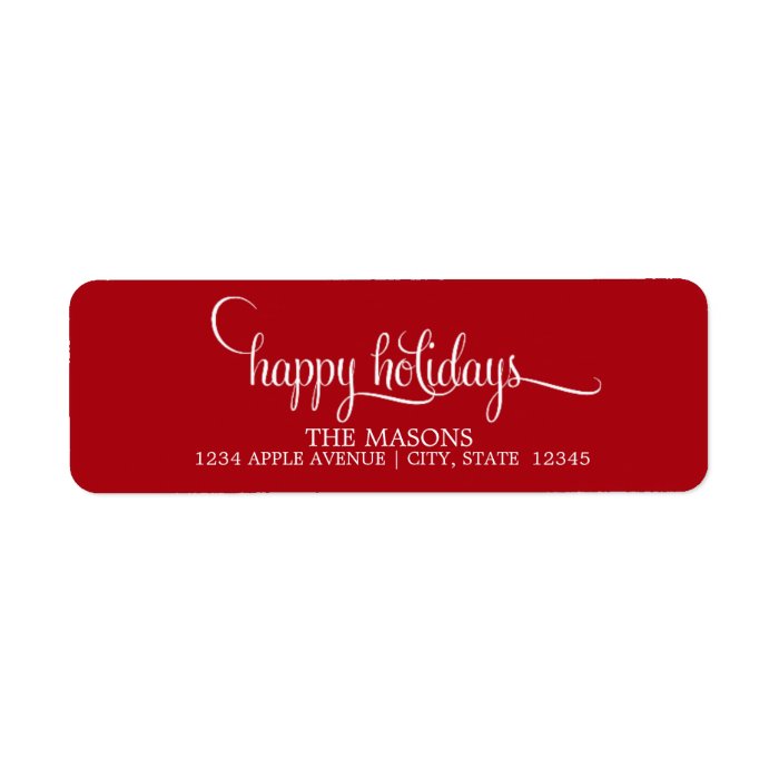 Happy Holidays  Return Address Label