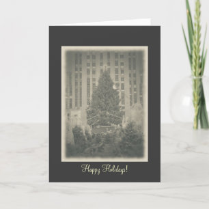 Happy Holidays - Rockefeller Center Vintage Style Holiday Card