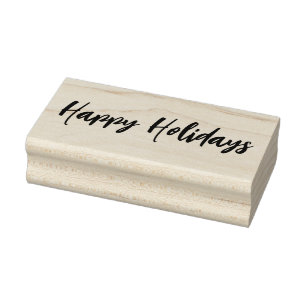 Happy Holidays Rubber Stamp
