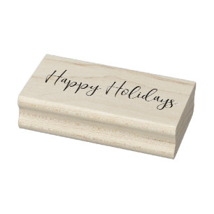Happy Holidays Rubber Stamp