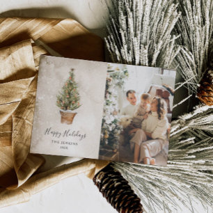 Happy Holidays Rustic Christmas Photo Holiday Card