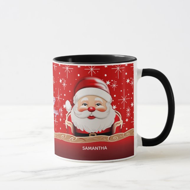 Happy Holidays Santa Christmas Coffee Mug (Right)