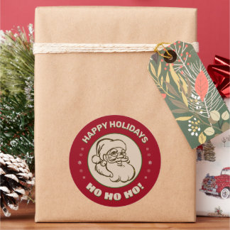 Happy Holidays Santa 🎅 Classic Round Sticker