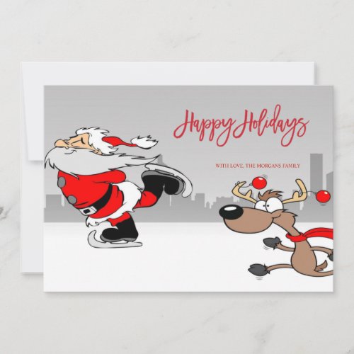 Happy Holidays Santa Claus Raindeer Photo