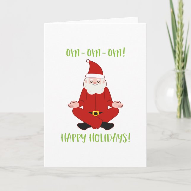 Happy Holidays Santa Claus Yoga For Christmas Card (Front)