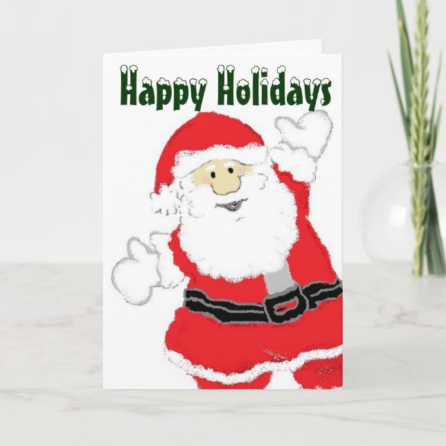Happy Holidays Santa Holiday Card (Front)