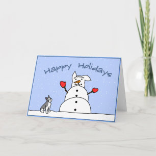 Happy Holidays Schnauzer Christmas Card