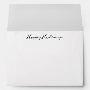 “Happy Holidays” Script Blank Elegant Envelope