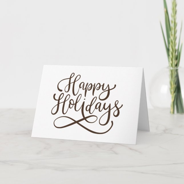 Happy Holidays Script Calligraphy Business Holiday (Front)