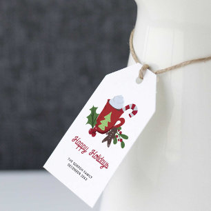 Happy Holidays Script Festive Gift Tags