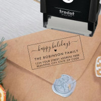 Happy Holidays Script Heart Return Address