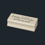 Happy Holidays Script Name Minimal Design Rubber Stamp<br><div class="desc">Add a festive touch to your holiday tags,  favors,  or envelopes with this “Happy Holidays” greeting stamp. Features a festive script and your name below for a simple,  personal design. Great for makers,  gift-givers,  or small shops during the holiday season.</div>