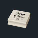 Happy Holidays Script Personalized Christmas  Rubber Stamp<br><div class="desc">Add a timeless finishing touch to your holiday mail with this Happy Holidays personalized rubber stamp. Designed in elegant script lettering, this festive stamp features the words Happy Holidays with a fully customizable space underneath for your name, family name, date, or personal message. Perfect for stamping Christmas cards, winter wedding...</div>