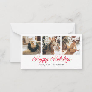 Happy Holidays Script - Triple Photo Card