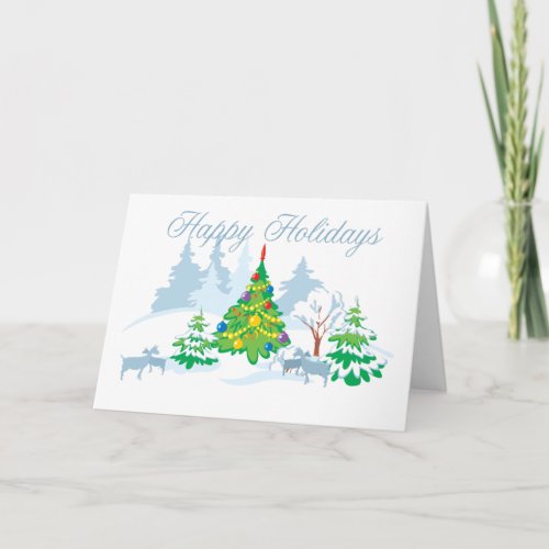 Happy Holidays Serene Goats Holiday Card