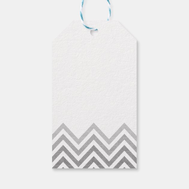 Happy Holidays Silver Chevron Gift Tags