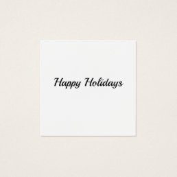 happy holidays simple minimal square gift tag
