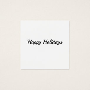 happy holidays simple minimal square gift tag