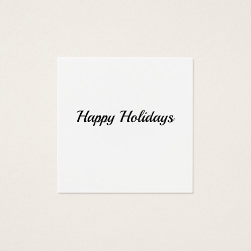 happy holidays simple minimal square gift tag