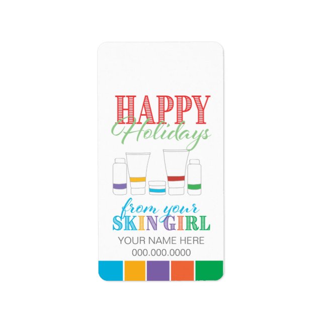 Happy Holidays / Skin Girl - Sticker Label (Front)