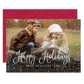 Happy Holidays Snow Card