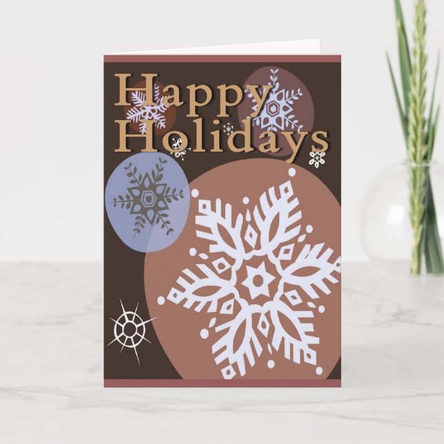 Happy Holidays Snow Flakes , Christmas Holiday Card (Front)