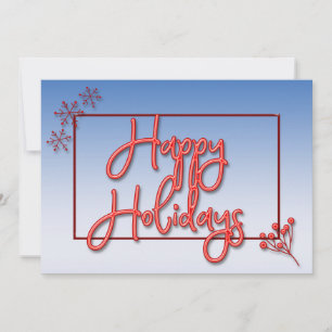Happy Holidays Snow Framed Business Holiday Card