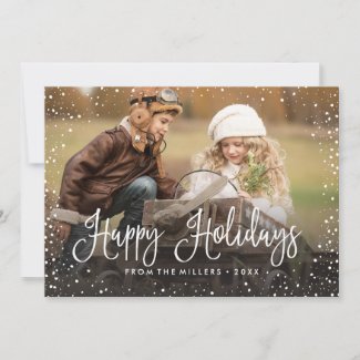 Happy Holidays Snow Holiday Card