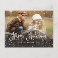 Happy Holidays Snow Holiday Postcard