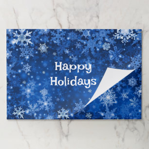 Happy Holidays Snow Paper Placemats 25 per Pad