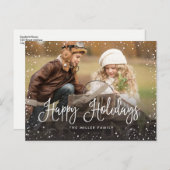 Happy Holidays Snow Photo Holiday Postcard (Front/Back)