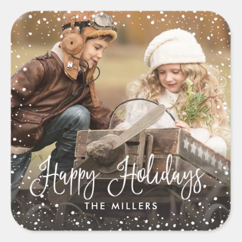 Happy Holidays Snow Photo Sticker