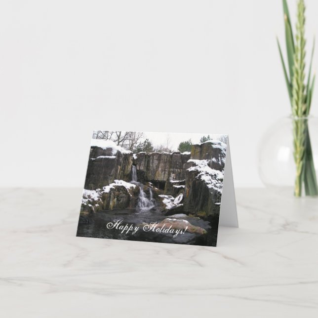 Happy Holidays Snow Skansen Sweden Holiday Card (Front)