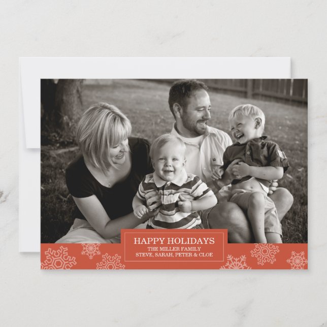 Happy Holidays snowflake card | Flat | 5x7 (Front)