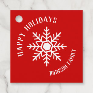 Happy Holidays - Snowflake Favor Tags