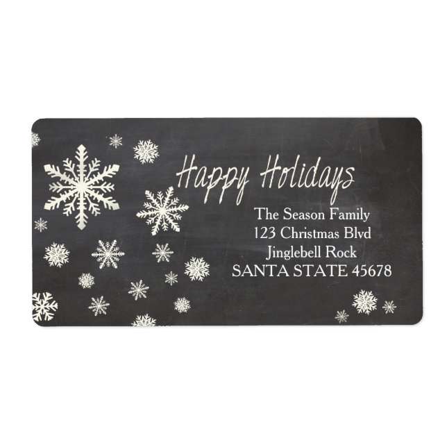 Happy Holidays snowflake Holiday Address Label (Front)