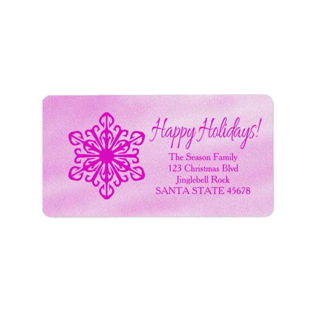 Happy Holidays snowflake Holiday Address Label (Front)