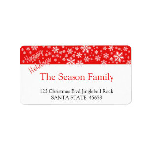 Happy Holidays snowflake holiday Label