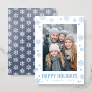 Happy Holidays Snowflake Letterpress Photo Cards