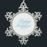 Happy Holidays Snowflake Pewter Christmas Ornament<br><div class="desc">Wish family,  friends,  and coworkers a happy holidays with items from this "Happy Holidays" collection!</div>