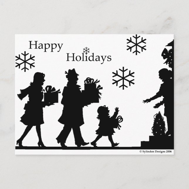 Happy Holidays Snowflake Post Card (Front)