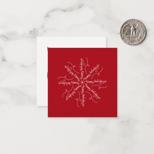 Happy Holidays Snowflake Red ToFrom Gift Card