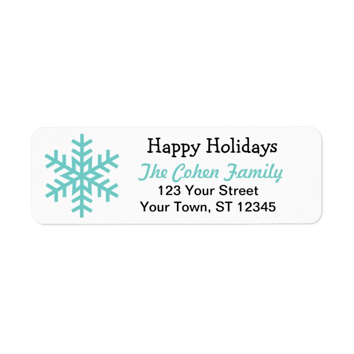 Happy Holidays snowflake return address label | Zazzle.com