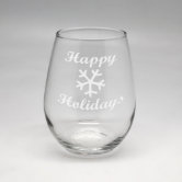 Holiday Snowflake Stemless Wine Glass | Zazzle